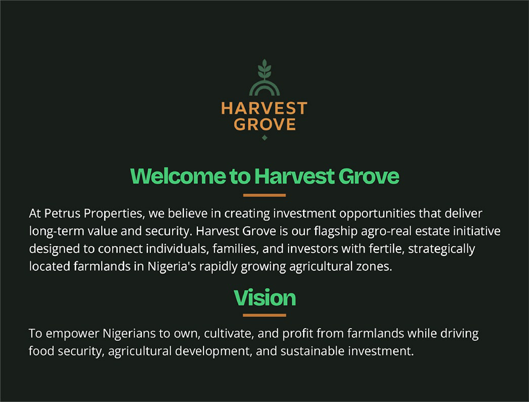 harvest grove by petrus land promo