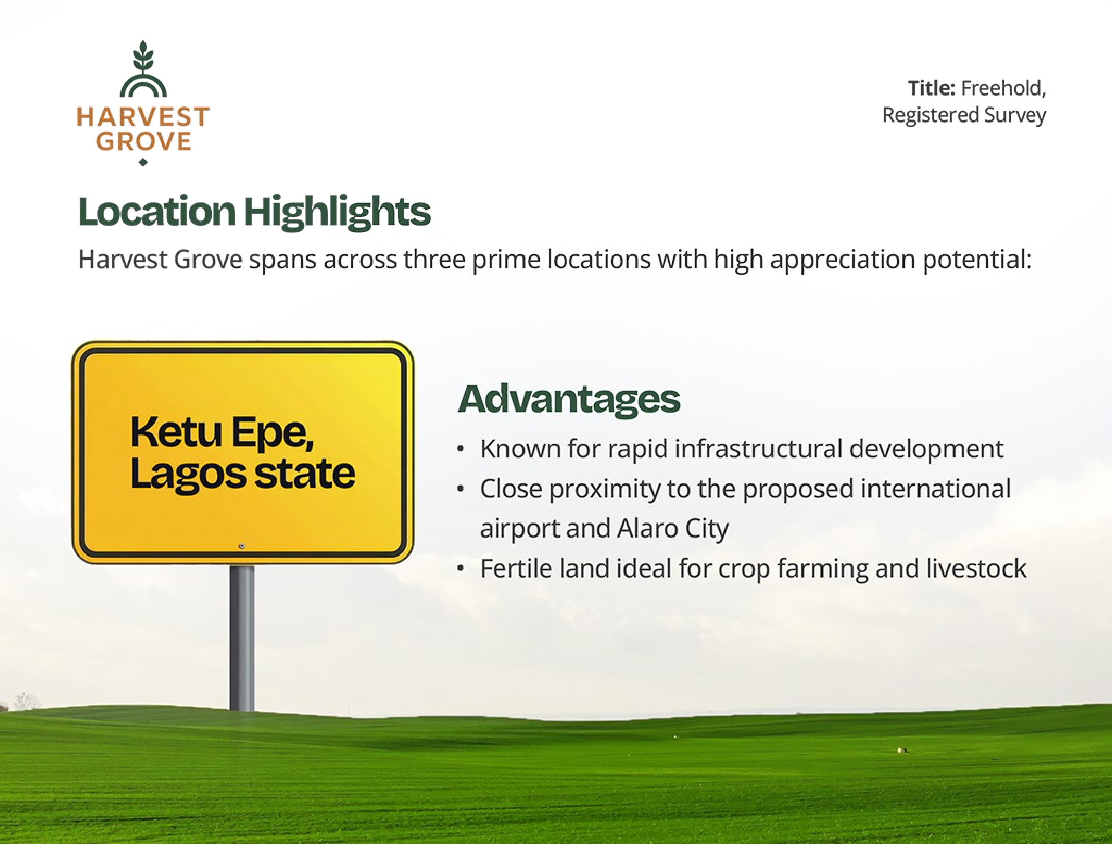 harvest grove by petrus land promo